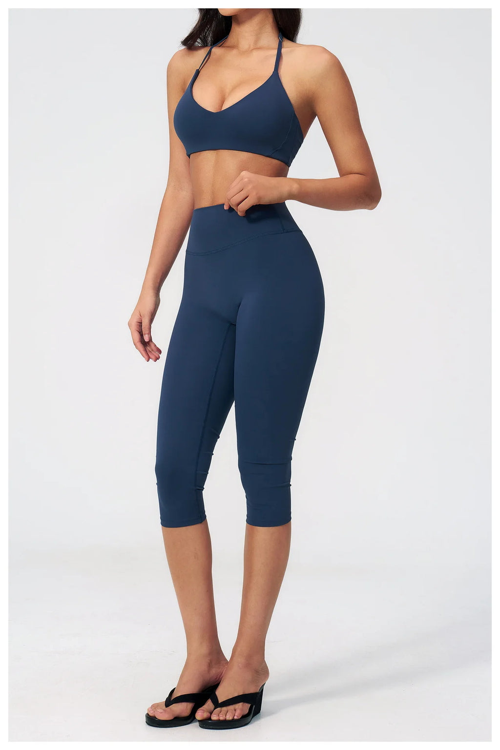 Yoga Set 2PCS Sports Set Short Sleeve Fitness Outfits Women Tracksuit Workout Clothes Running Capri Pants Gym Suit Athletic Wear