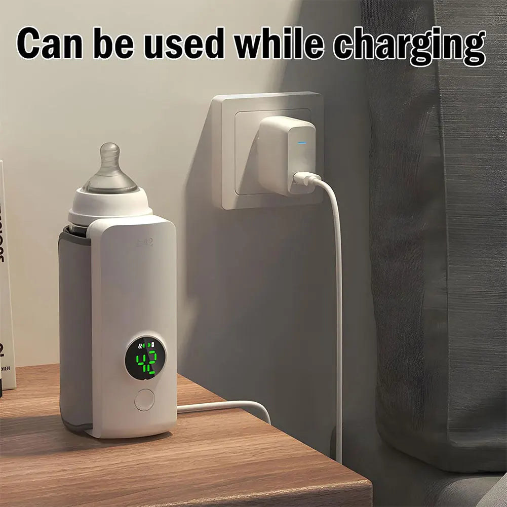 Portable Bottle Warmer Rechargeable Cordless Milk Warmer with Temperature Control Baby Bottle Warmer for Traveling Camping Home