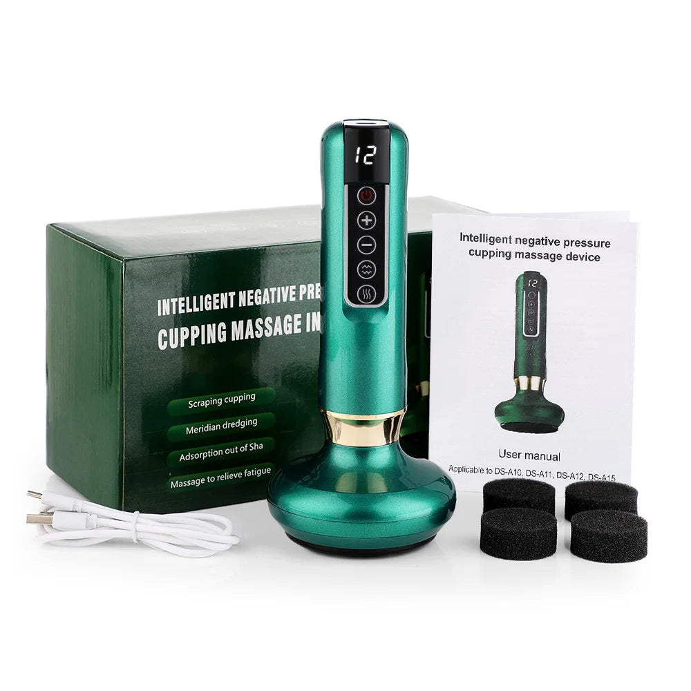Electric Cupping Massager Vacuum Suction Cup GuaSha Anti Cellulite Beauty Health Scraping Infrared Heat Body Slimming Massage