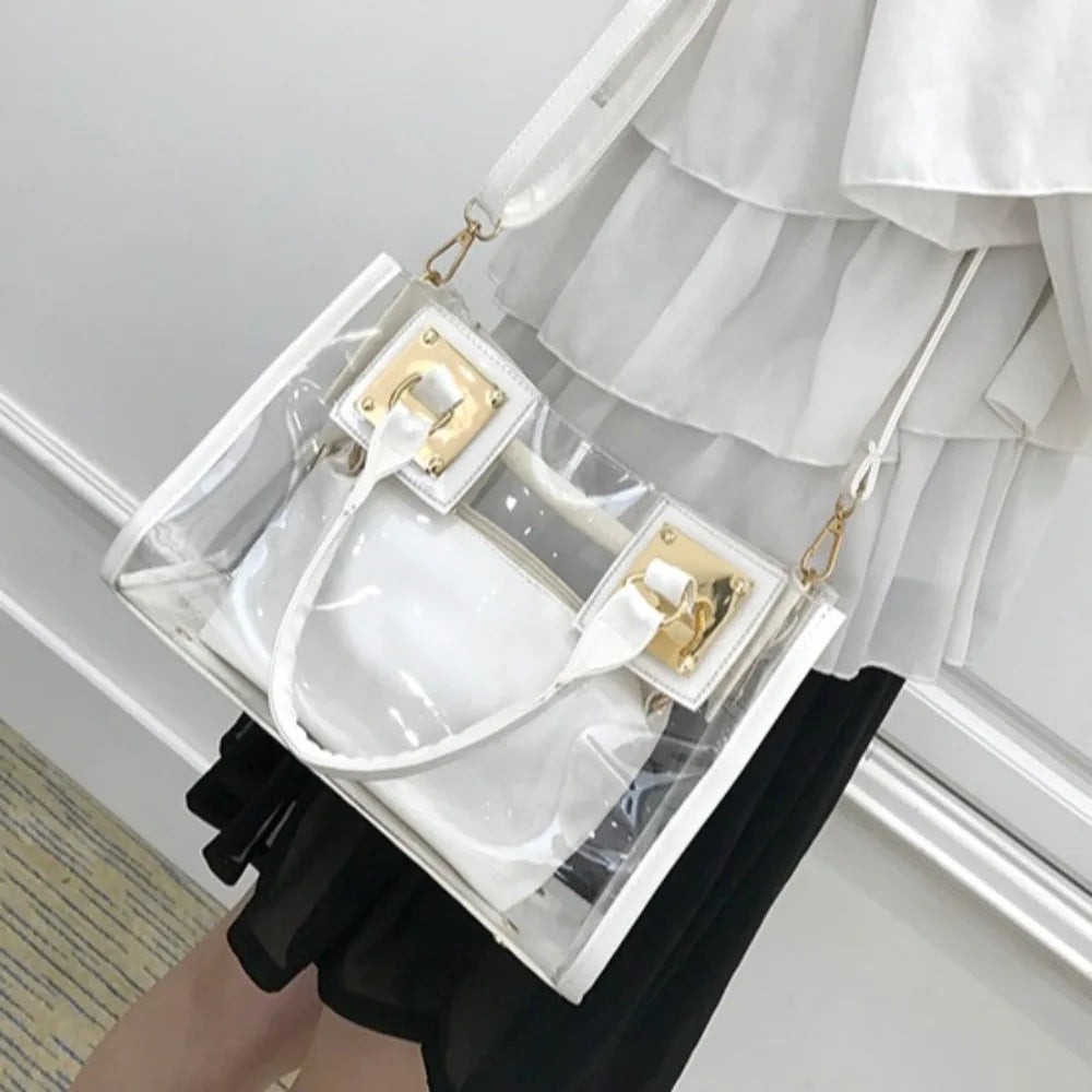 Large Summer Clear Totes Bags Transparent PVC Women Handbags Crossbody Clutch Purse Shoulder Messenger Bag The Songkran Festival