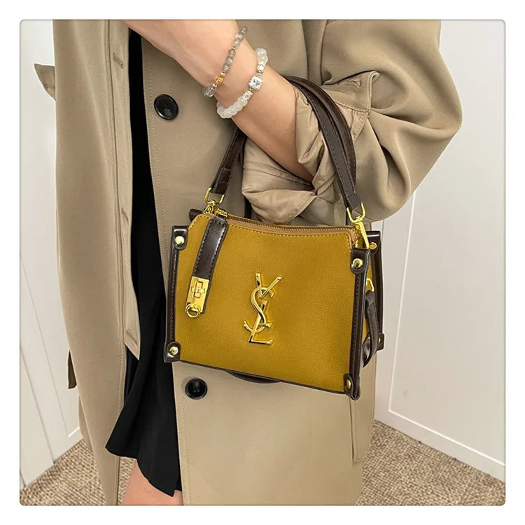 2026 New Korean Style Retro Mini Square Crossbody Bag Shoulder Top Handle Purse Textured Everyday Tote for Women