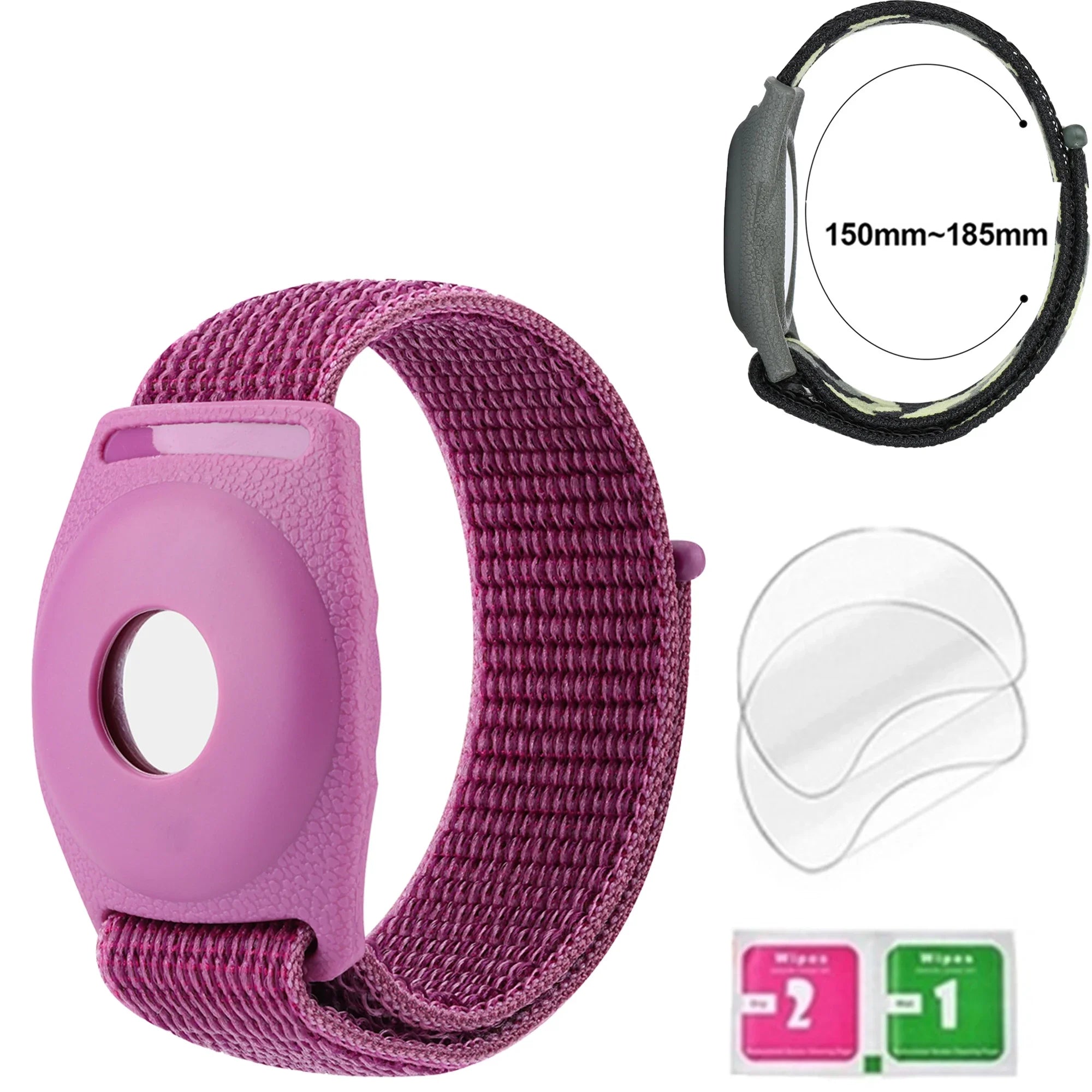 Waterproof Airtag Bracelet for Kids Soft Nylon Hidden Air Tag Wristband Full Cover Lightweight  Band for Toddler Child