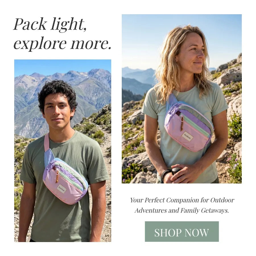 EcoSloth Random Foldable Waist Pack and Outdoor Water-resistant Fanny Packs for Women Men Crossbody Bags for Running Hiking Work
