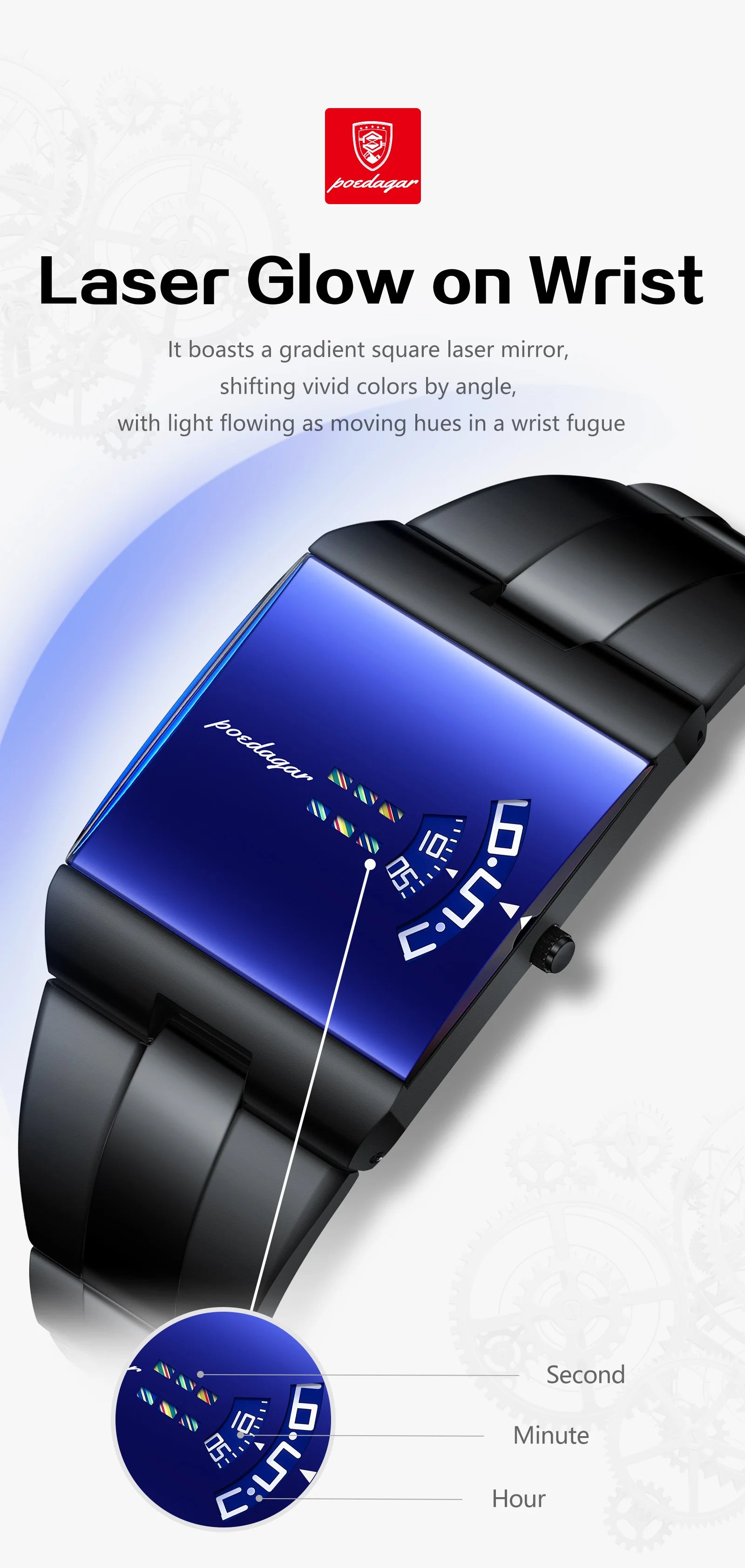 POEDAGAR Top Unique Men Clock Waterproof Fashion Casual Man Wristwatch Stainless Steel Original Sport Quartz Men's Watches Reloj
