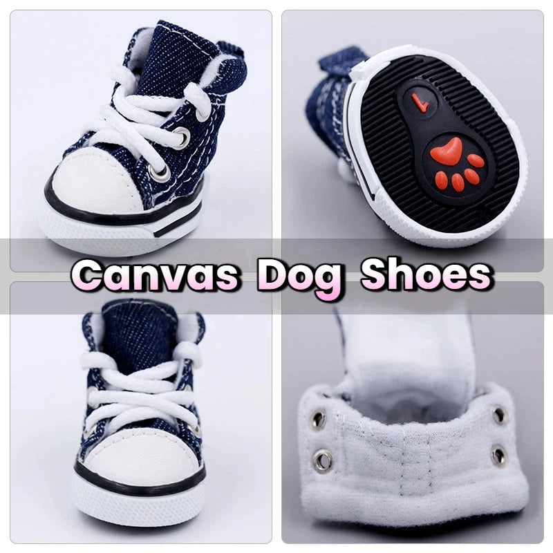 New Pet Shoes Non-slip Wear Thickened Denim Canvas Summer Shoes Teddy Dogs and Cats Universal Outdoor Breathable