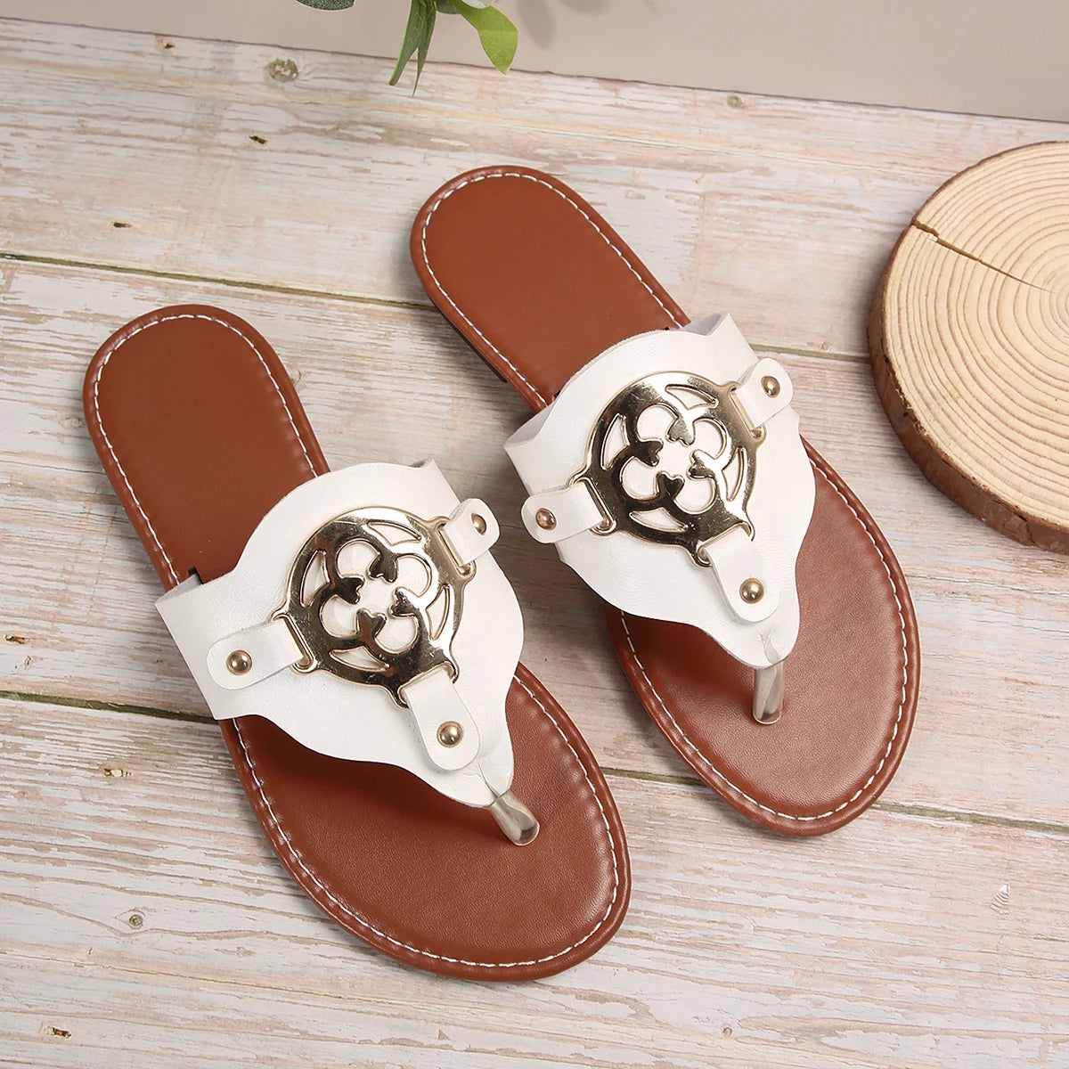 Flip-Flops Fashion Trendy Women's Beach Sandals Outdoor Wear Non-slip Outdoor New Versatile Women Slippers Zapatos De Mujer