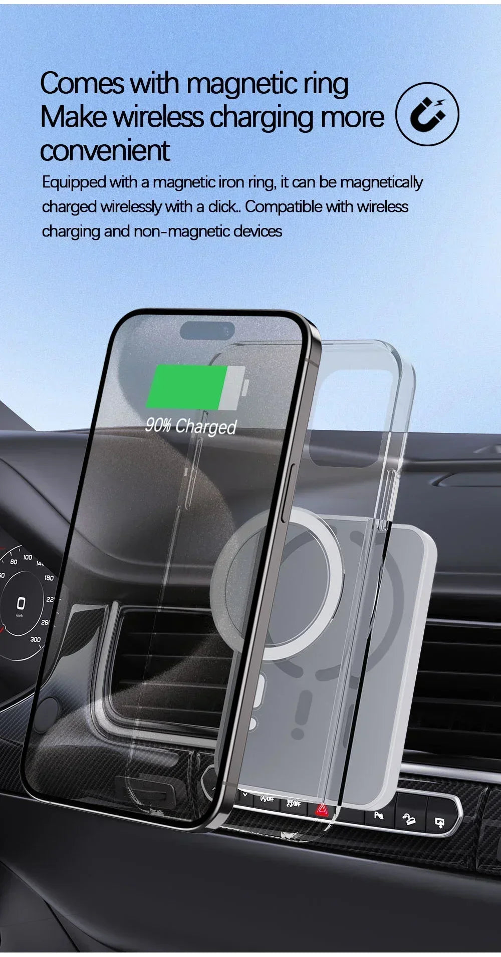 30W Car Magnetic Wireless Charger Air Vent GPS Phone Holder Stand For Magsafe iPhone 17 16 15 14 13 12 Pro Max Fast Charging