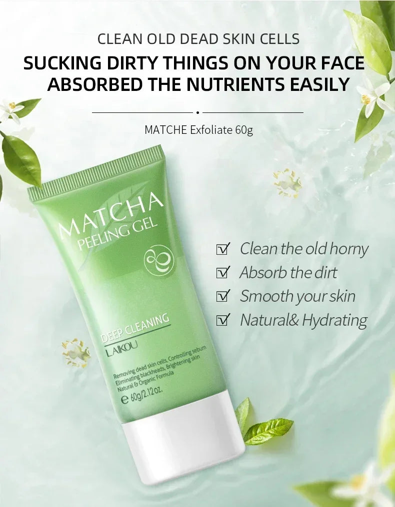 LAIKOU Matcha Exfoliating Exfoliate Peeling Gel Facial Scrub Moisturise  Nourishing Repair Scrubs Face Cream Skin Care