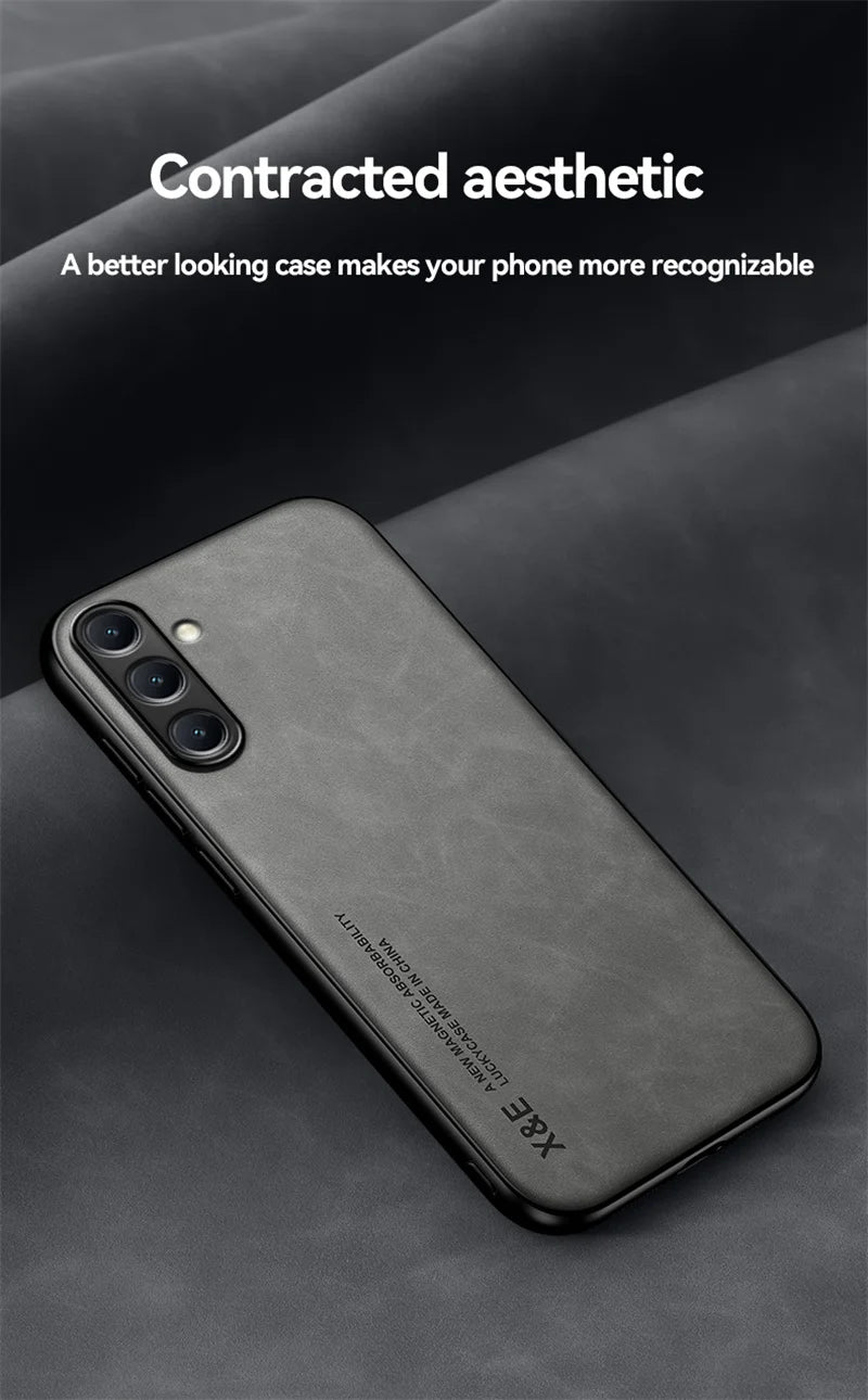 For Samsung Galaxy A56 A36 A26 A16 5G Case Soft Silicone Car Holder Magnetic Leather Phone Cover for Galaxy A06 A 56 36 16 Funda
