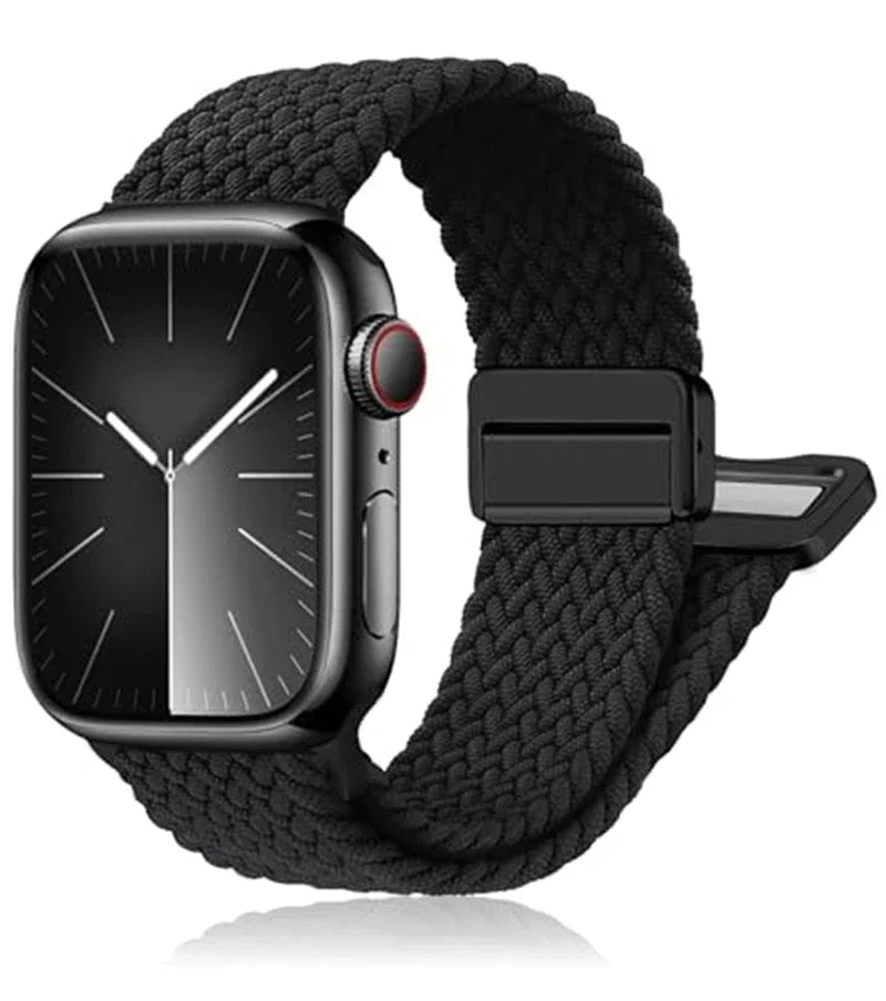 Braided Band For Apple Watch Strap 44mm 40mm 45mm 46mm 49mm 41mm 38 Magnetic Nylon Bracelet iWatch series se 7 6 8 9 10 Ultra 2