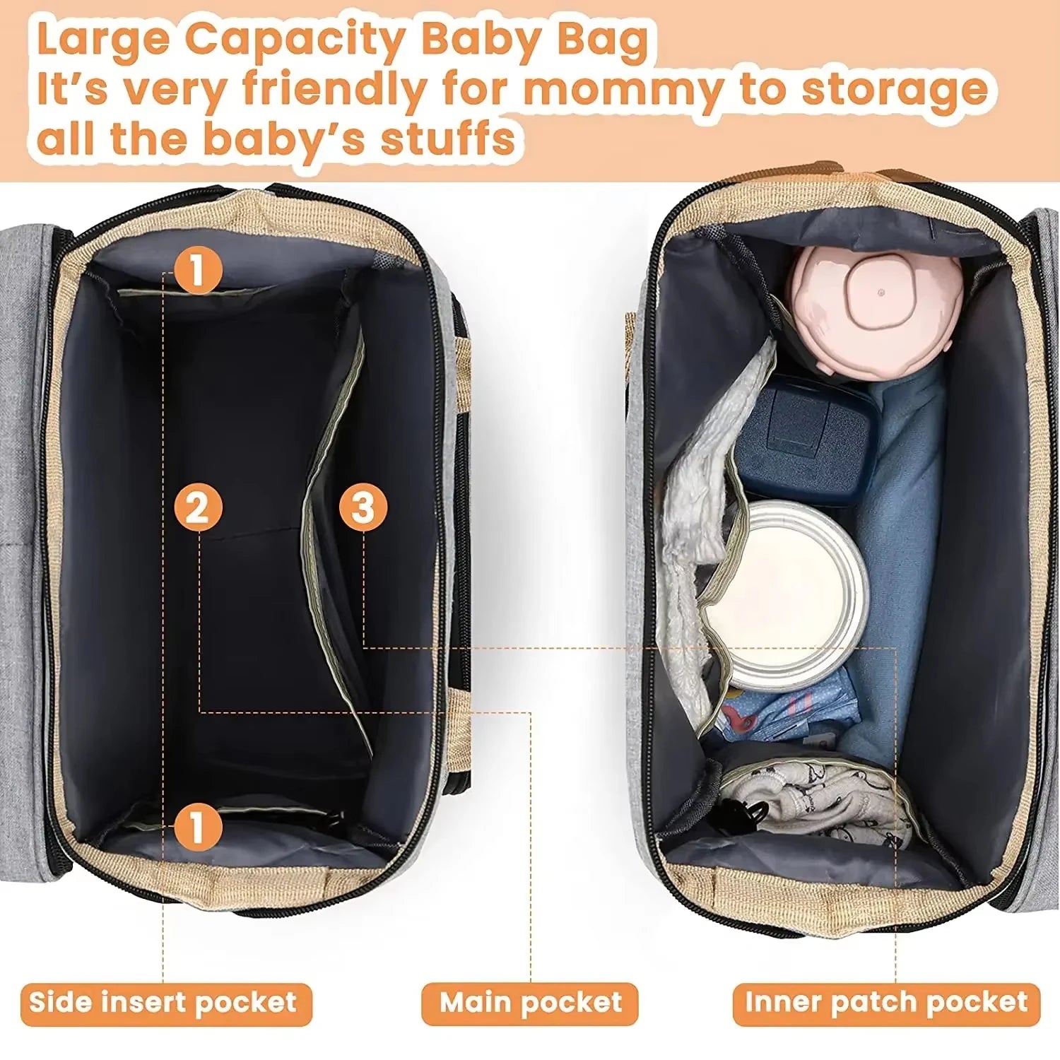 Baby Diaper Changing Pad Travel Foldable Changing Mat for Cribs Diaper Changing Station for Moms and Kids Large Capacity Diaper