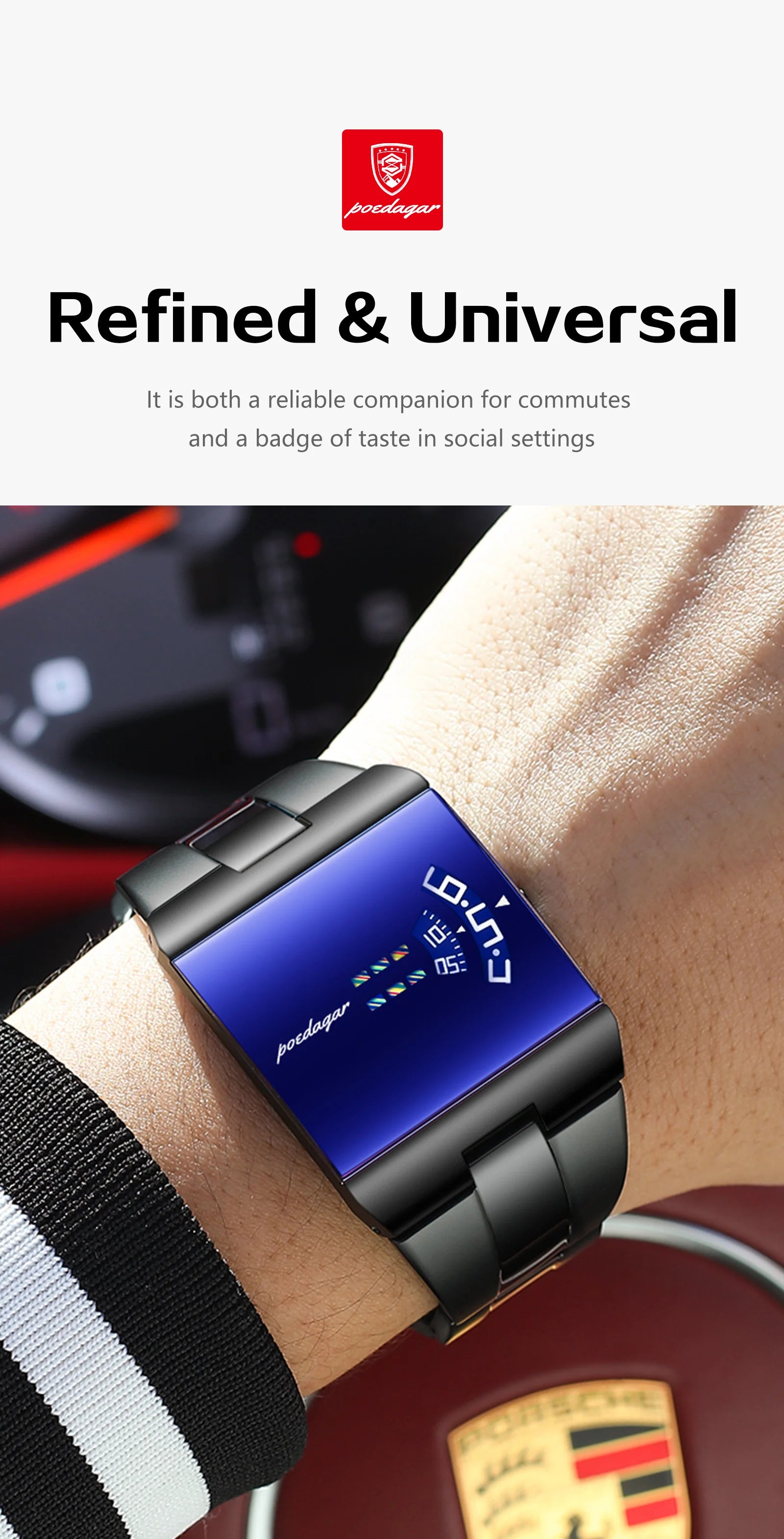 POEDAGAR Top Unique Men Clock Waterproof Fashion Casual Man Wristwatch Stainless Steel Original Sport Quartz Men's Watches Reloj