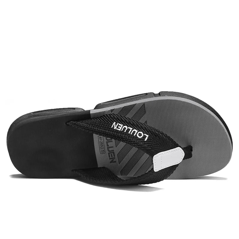 [Color blocked flip flops] Comfortable color blocked flip flops - Men's non slip casual rubber bottom EVA flip flops, suitable f