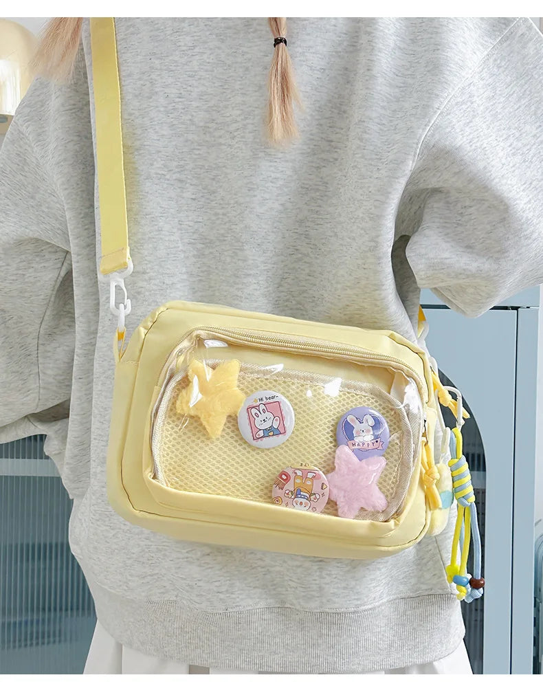 Japan and South Korea Cute Small Bag Female anime Pain Bag Pure Color Small Fresh Student Korean Simple Bag Crossbody Bag Female