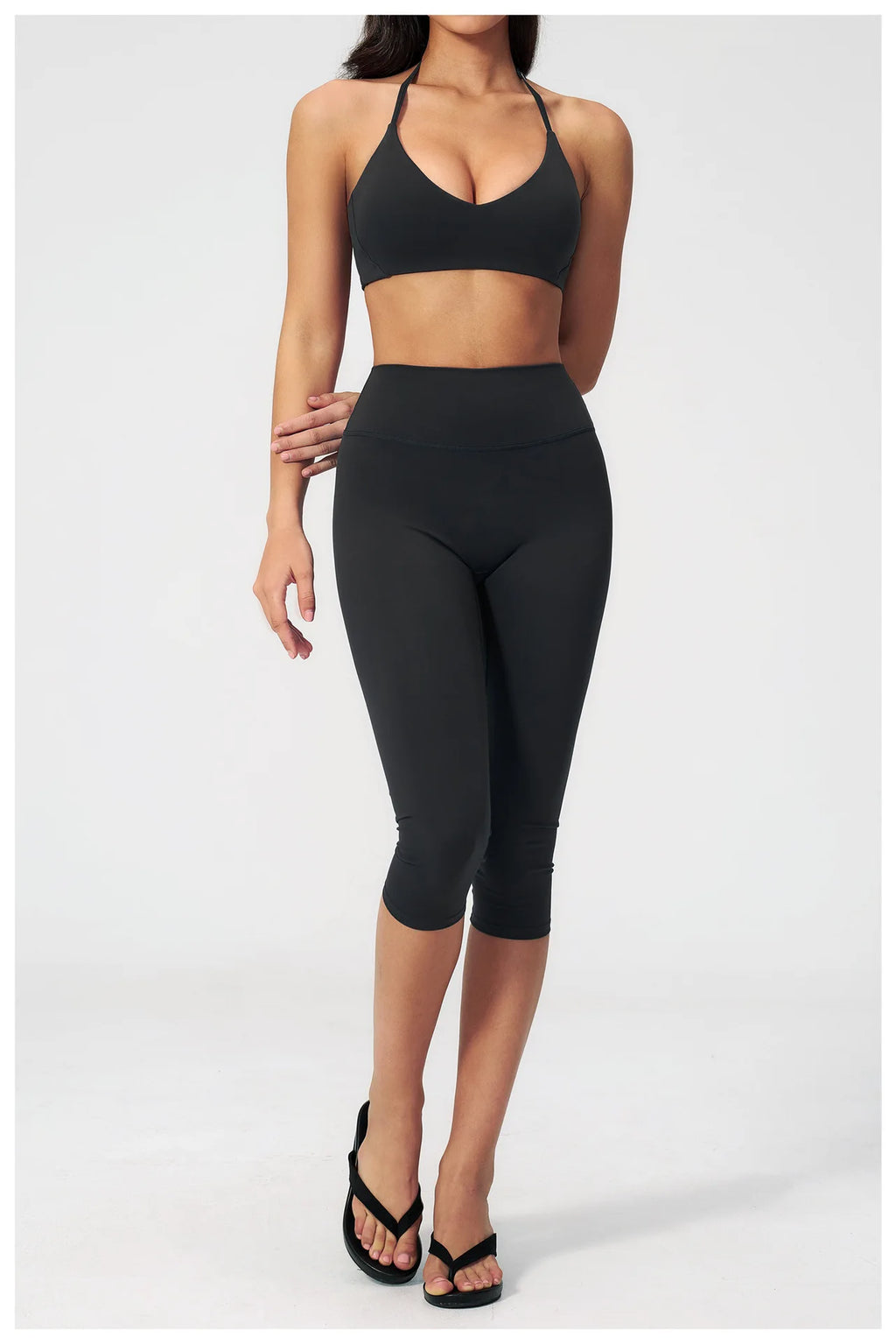 Yoga Set 2PCS Sports Set Short Sleeve Fitness Outfits Women Tracksuit Workout Clothes Running Capri Pants Gym Suit Athletic Wear