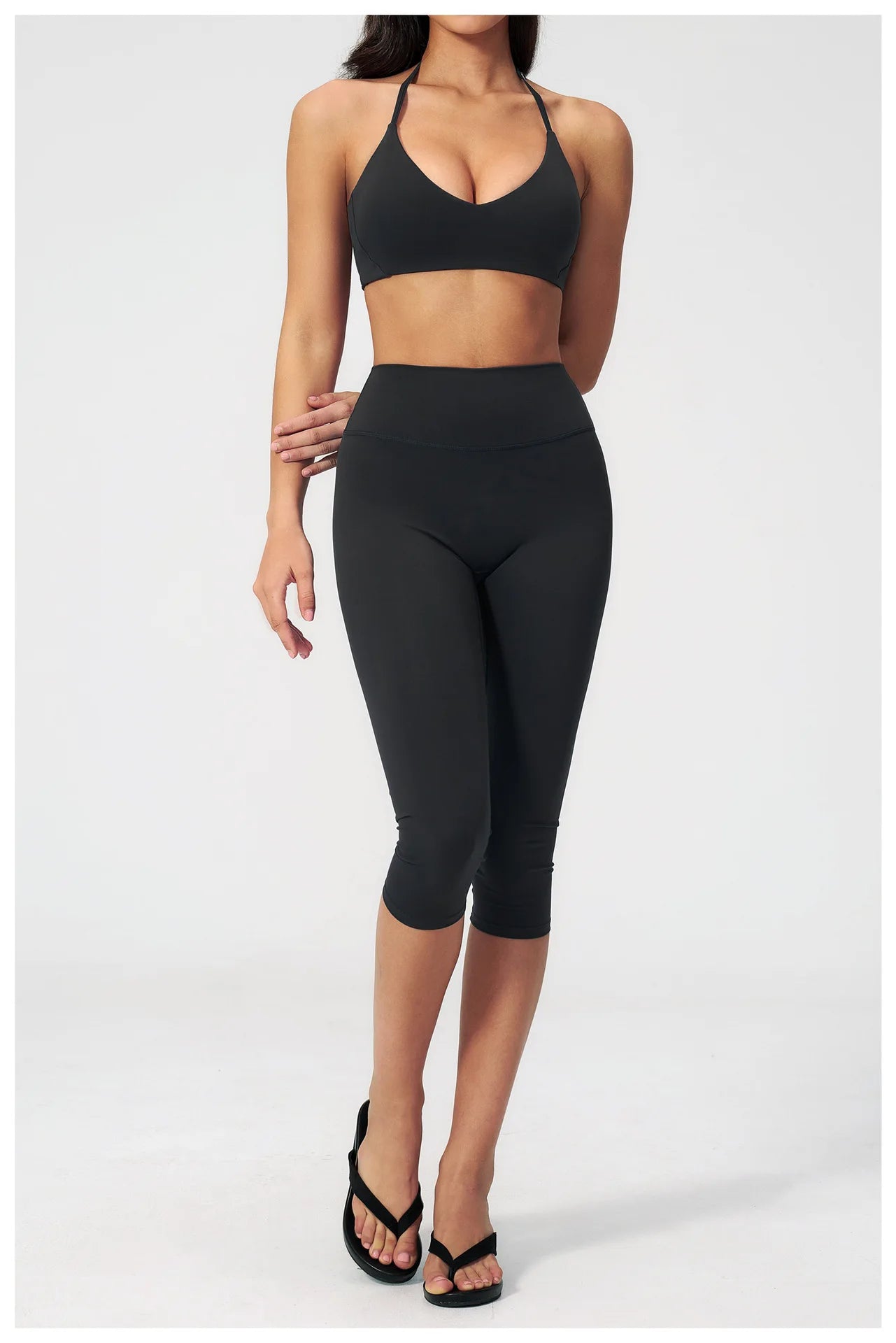 Yoga Set 2PCS Sports Set Short Sleeve Fitness Outfits Women Tracksuit Workout Clothes Running Capri Pants Gym Suit Athletic Wear