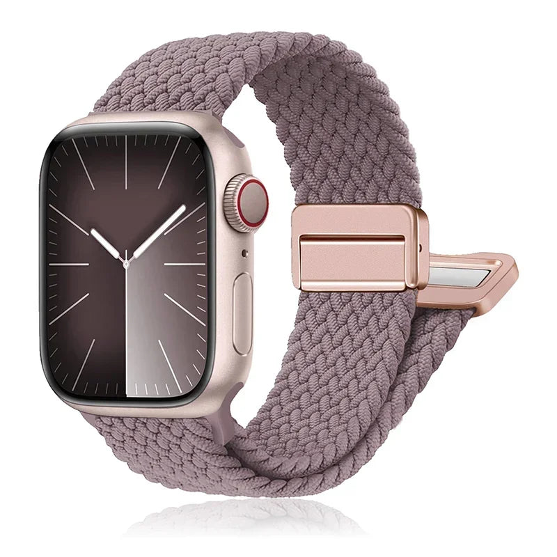 Braided Band For Apple Watch Strap 44mm 40mm 45mm 46mm 49mm 41mm 38 Magnetic Nylon Bracelet iWatch series se 7 6 8 9 10 Ultra 2