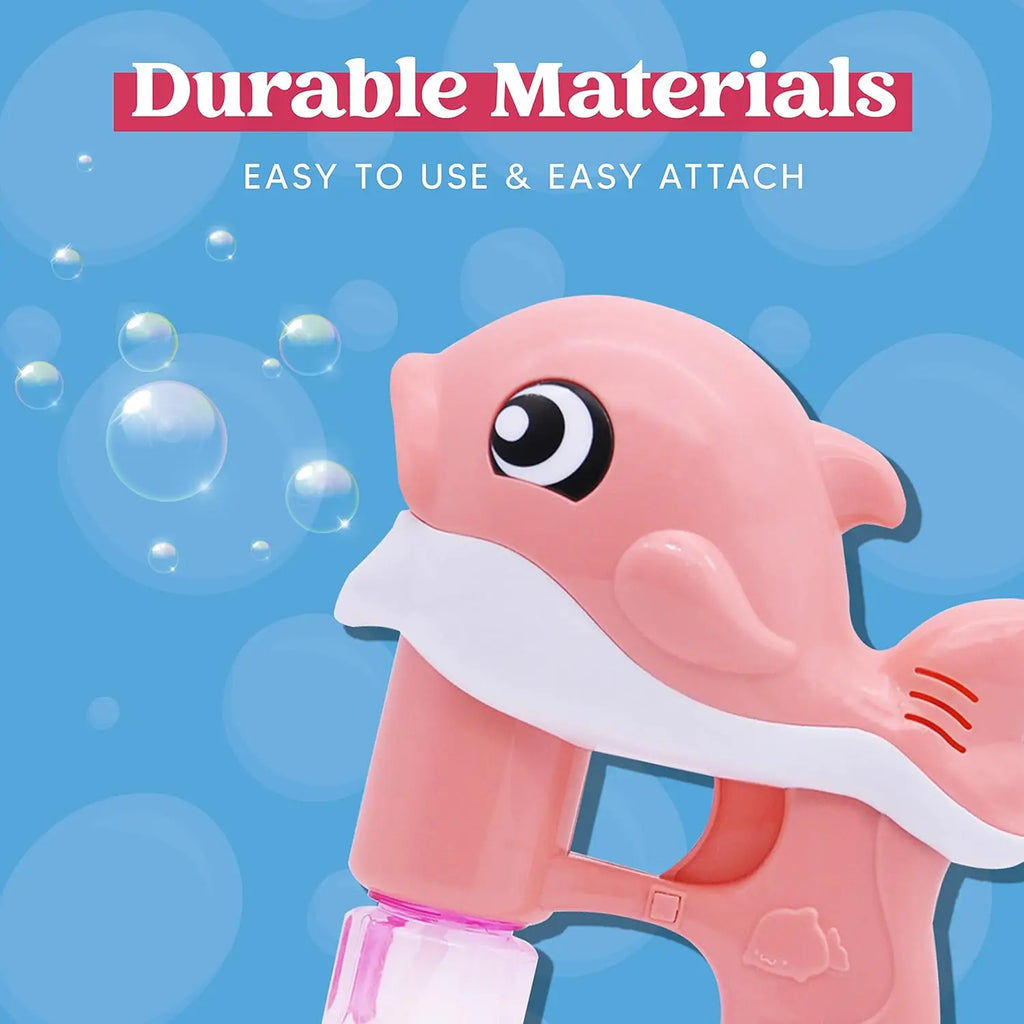 2 Pack Whale Bubble Guns with 4 Solution Bottles, Automatic Bubble Maker for Kids Outdoor Summer Fun