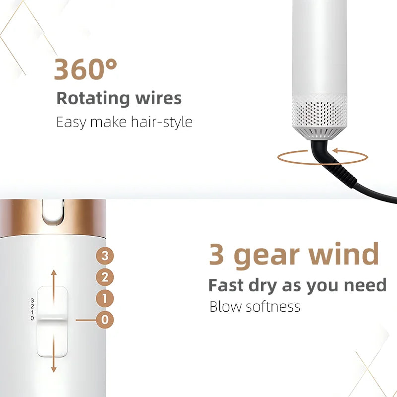 5 in 1 Hair Dryer Hot Comb Set Professional Curling Iron Hair Straightener Styling Tool For Airwrap Hair Dryer Household