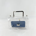 Summer jelly transparent pvc bag clear metal handle small square bag waterproof design chains flap shoulder crossbody bag beach