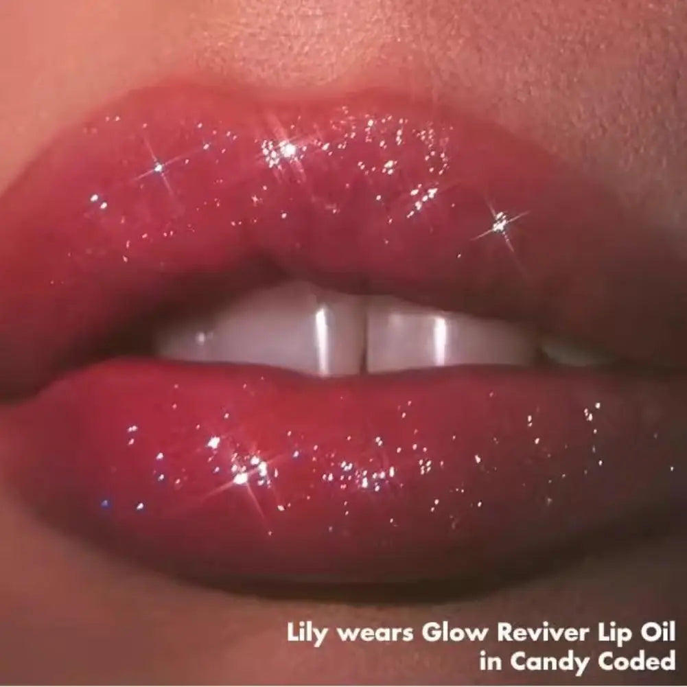 Glow Reviver Lip Oil High Shine Pearl Lip Glaze Glitter Moisturizing, Quick-Drying Non-staining Long Lasting