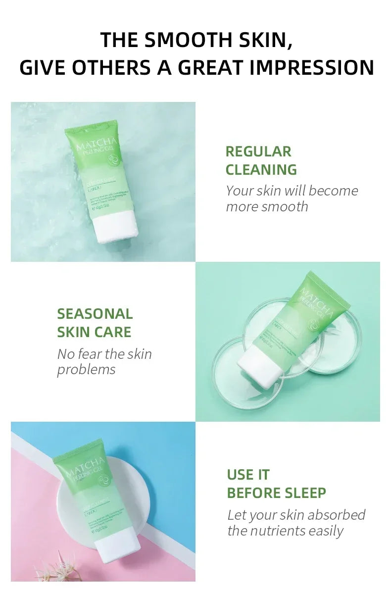 LAIKOU Matcha Exfoliating Exfoliate Peeling Gel Facial Scrub Moisturise  Nourishing Repair Scrubs Face Cream Skin Care