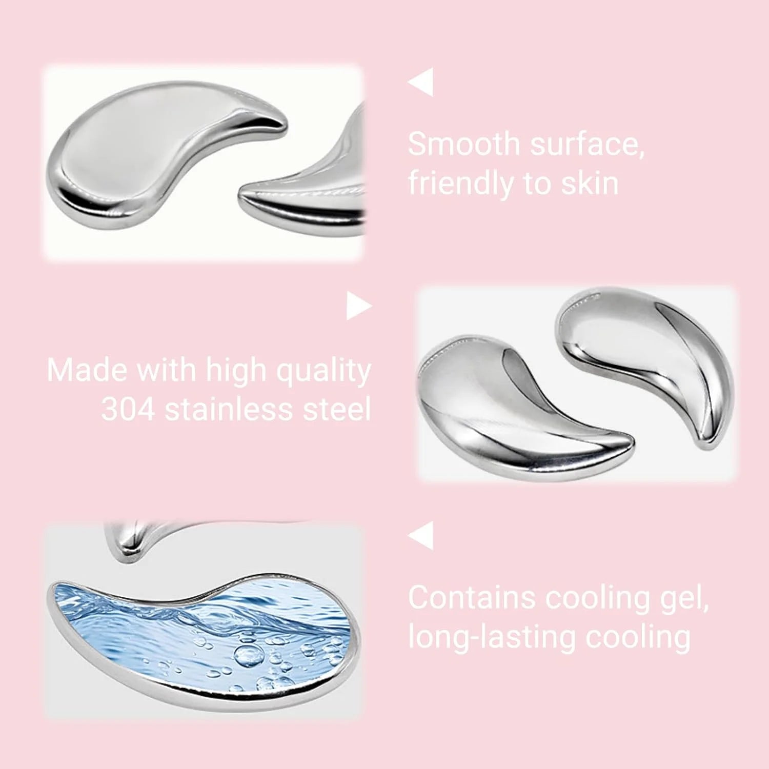 EMS Redlight Eye Massage and Stainless Steel Cooling Eye Pad Eyes Beauty Device for Puffy Eyes Reduce Bags & Dark Circles