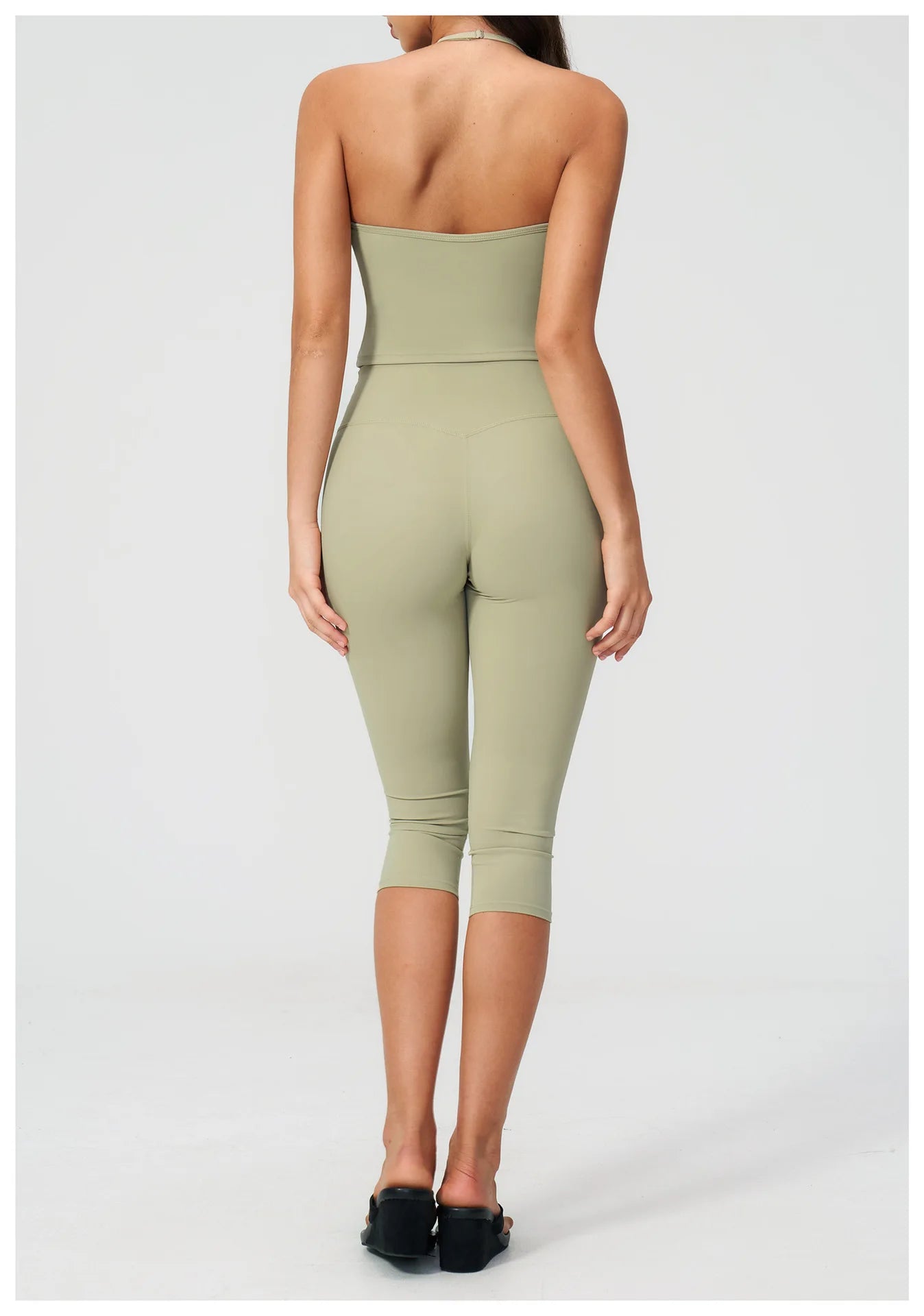 Yoga Set 2PCS Sports Set Short Sleeve Fitness Outfits Women Tracksuit Workout Clothes Running Capri Pants Gym Suit Athletic Wear