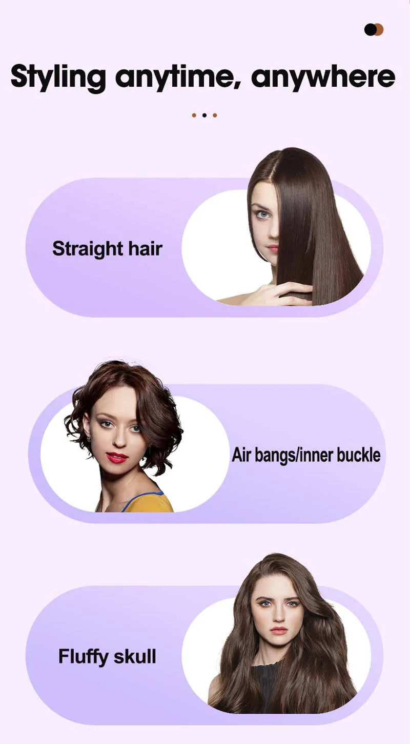 Professional Electric Hair Straightener  Multifunctional 2 In 1 Curler Brush Ceramic Hair Straightener Curling Irons Hot Comb﻿