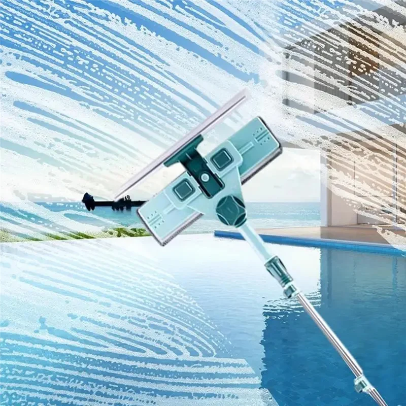 Water Sprays Window Mesh Screen Brush Window Cleaner Wiper Telescopic Long Handle Mop Squeegee Cleaning Tool