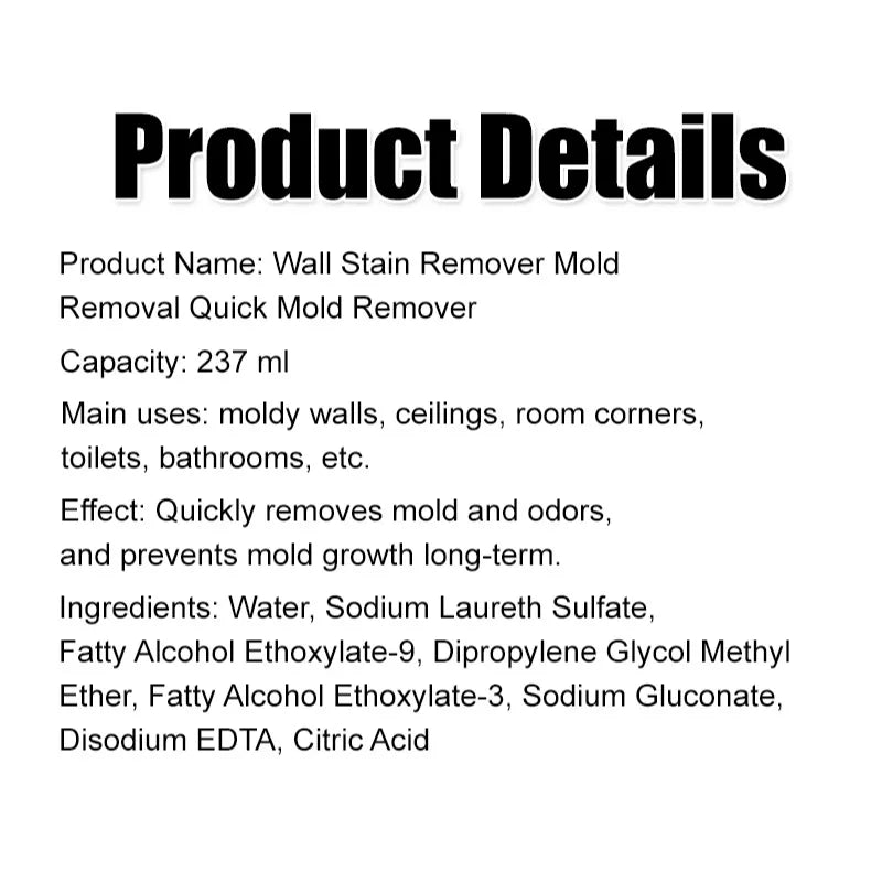 Household Mildew Removal Spray Cleaning Bathroom Wall Renovation Mold & Stain Removal For Bathroom, Office