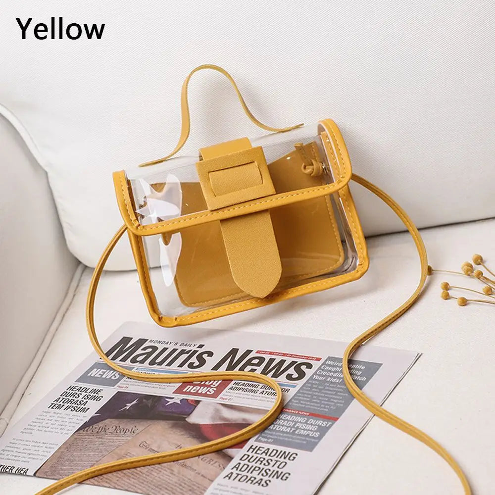 Small Women's Small Bag Transparent Jelly Candy Color Square Messager Bag Fashion Clutches PVC Shoulder Bag Crossbody Handbag