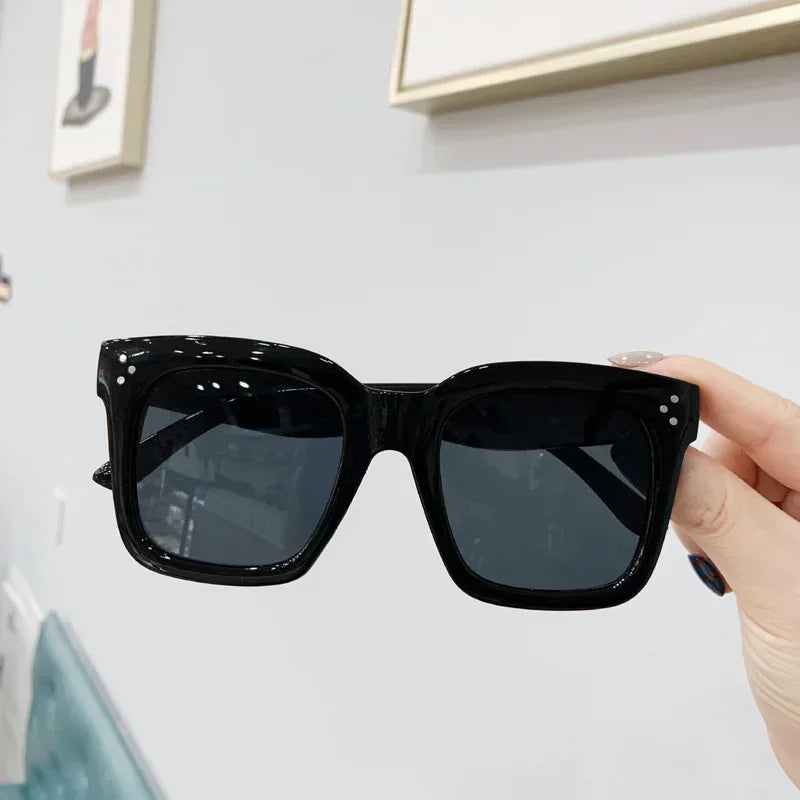 Oversized Square Sunglasses Woman Retro Black Driving Shades Eyewear Female Vintage Brand Designer Mirror Sun Glasses Oculos