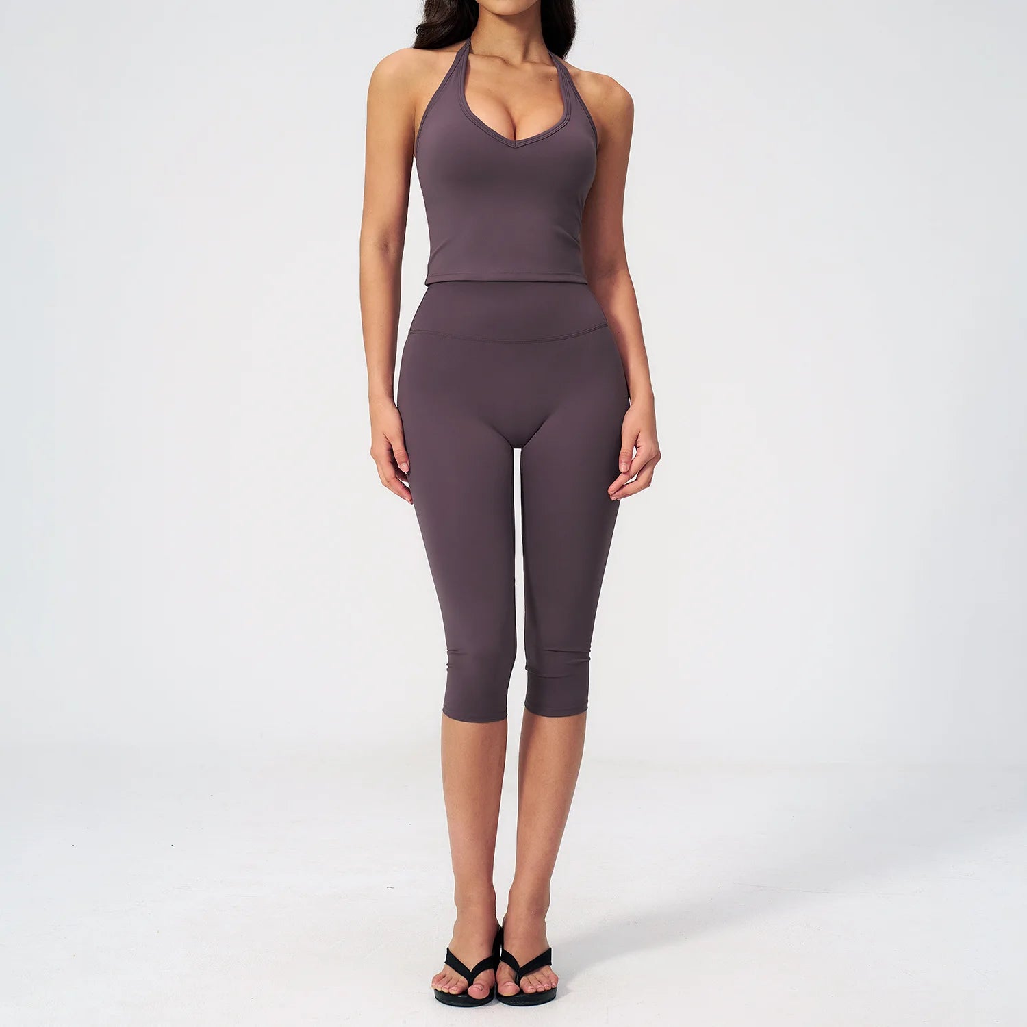 Yoga Set 2PCS Sports Set Short Sleeve Fitness Outfits Women Tracksuit Workout Clothes Running Capri Pants Gym Suit Athletic Wear