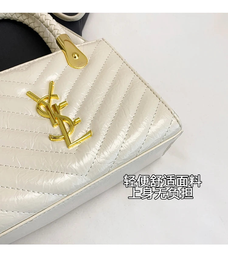 Best Fashionable Diaper Bag Solid Color Leather Handbag Women Casual Vintage Shoulder Bag Commuter Tote