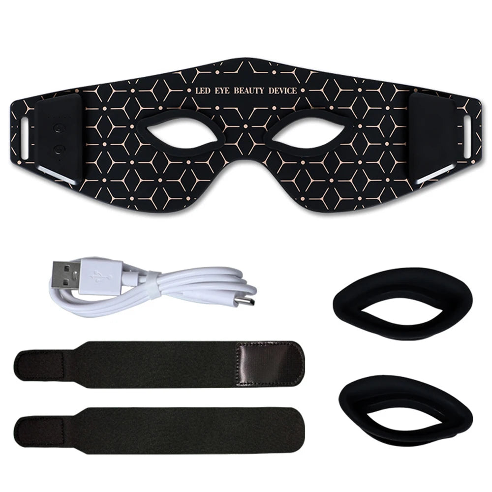 LED Eye Mask Eye Massager Beauty Care Device Eye Bags Remover Device 630NM 850NM Near Infrared Red Light Therapy Eye Mask Device