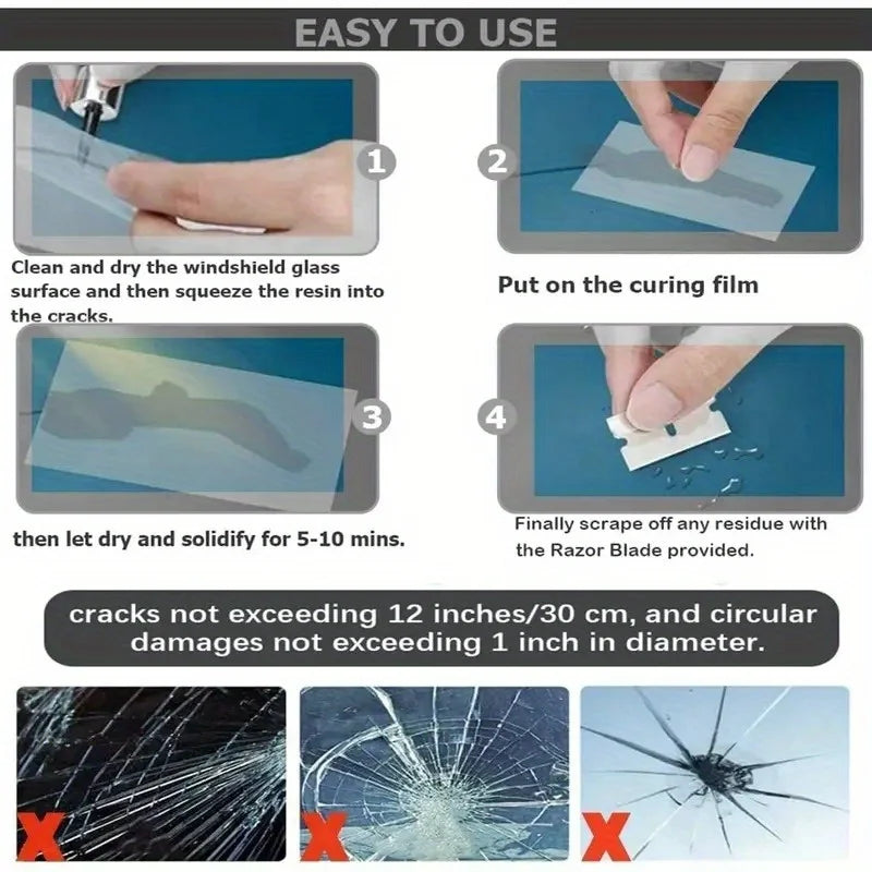 Car Glass Repair Window Crack Gone Remove Scratch AutomobileTruck Motorcycle Broken Repair Cracks Gone Glass Kit Windscreen Tool