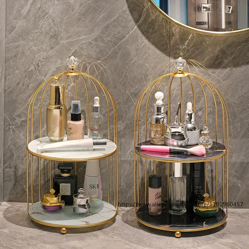 Metal Makeup Organizer Cosmetic Organiser Cosmetic storage Shelf Bathroom Tabletop Organiser Toilet Vanity Organiser Makeup Box