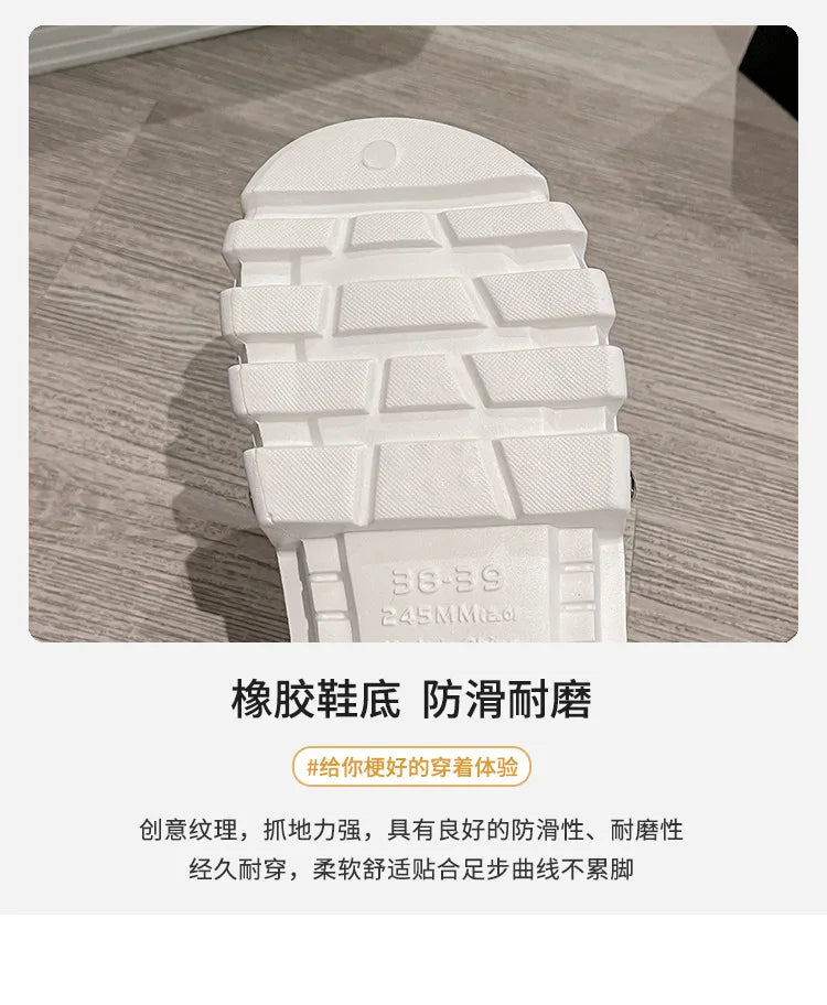 2025 New Sponge Cake Hole Shoes Thick Bottom Men's Couple Baotou Slippers Women's Non slip and Odorous Cold Slippers