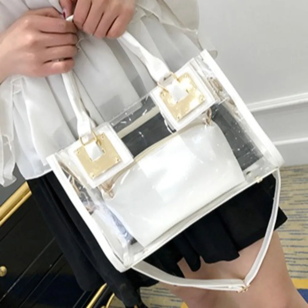 Large Summer Clear Totes Bags Transparent PVC Women Handbags Crossbody Clutch Purse Shoulder Messenger Bag The Songkran Festival