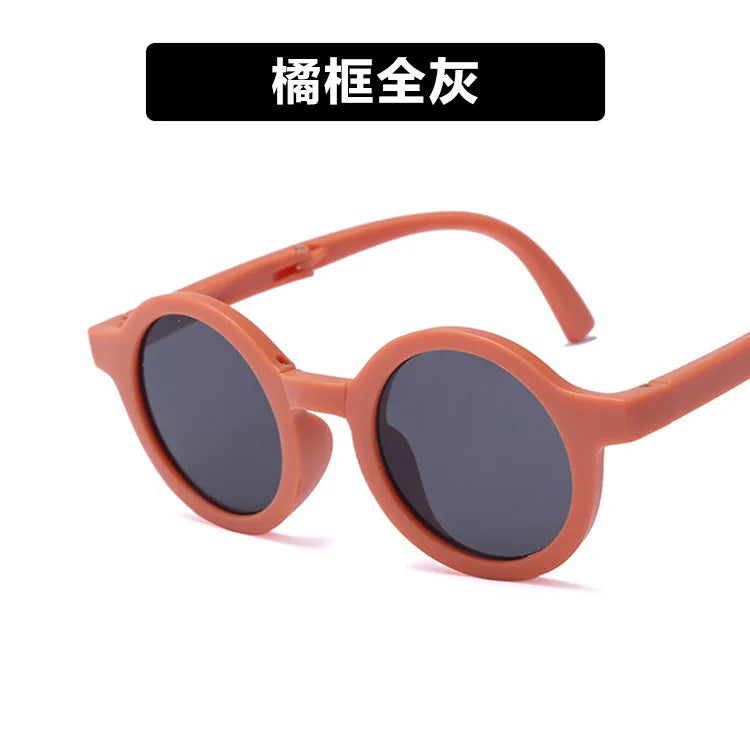 Foldable Kids Sunglasses Girls Boy Children Sun Glasses Round Street Beat Eyeglasses Cute Baby Shades Eyewears