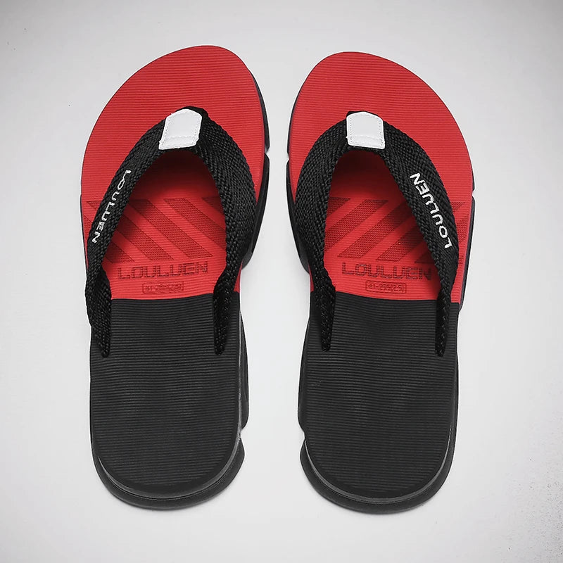 [Color blocked flip flops] Comfortable color blocked flip flops - Men's non slip casual rubber bottom EVA flip flops, suitable f