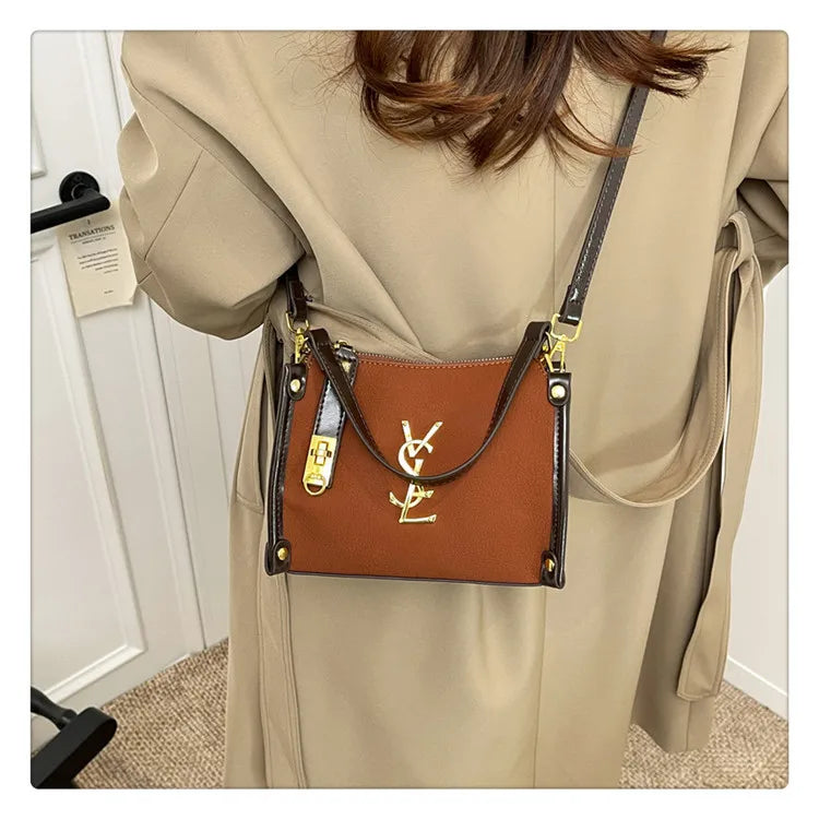 2026 New Korean Style Retro Mini Square Crossbody Bag Shoulder Top Handle Purse Textured Everyday Tote for Women