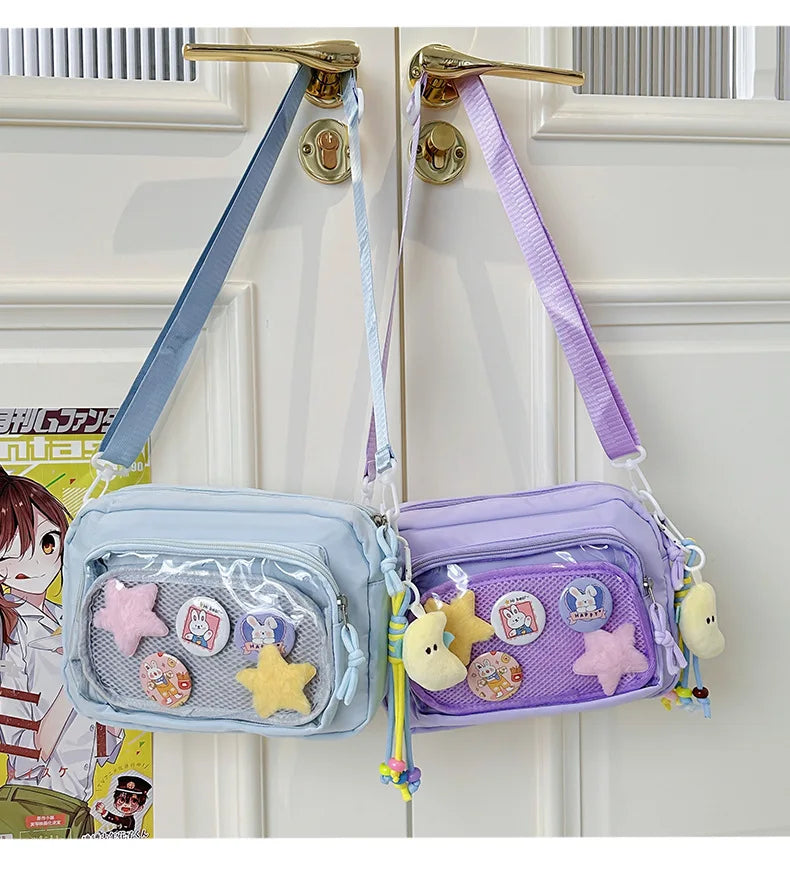 Japan and South Korea Cute Small Bag Female anime Pain Bag Pure Color Small Fresh Student Korean Simple Bag Crossbody Bag Female