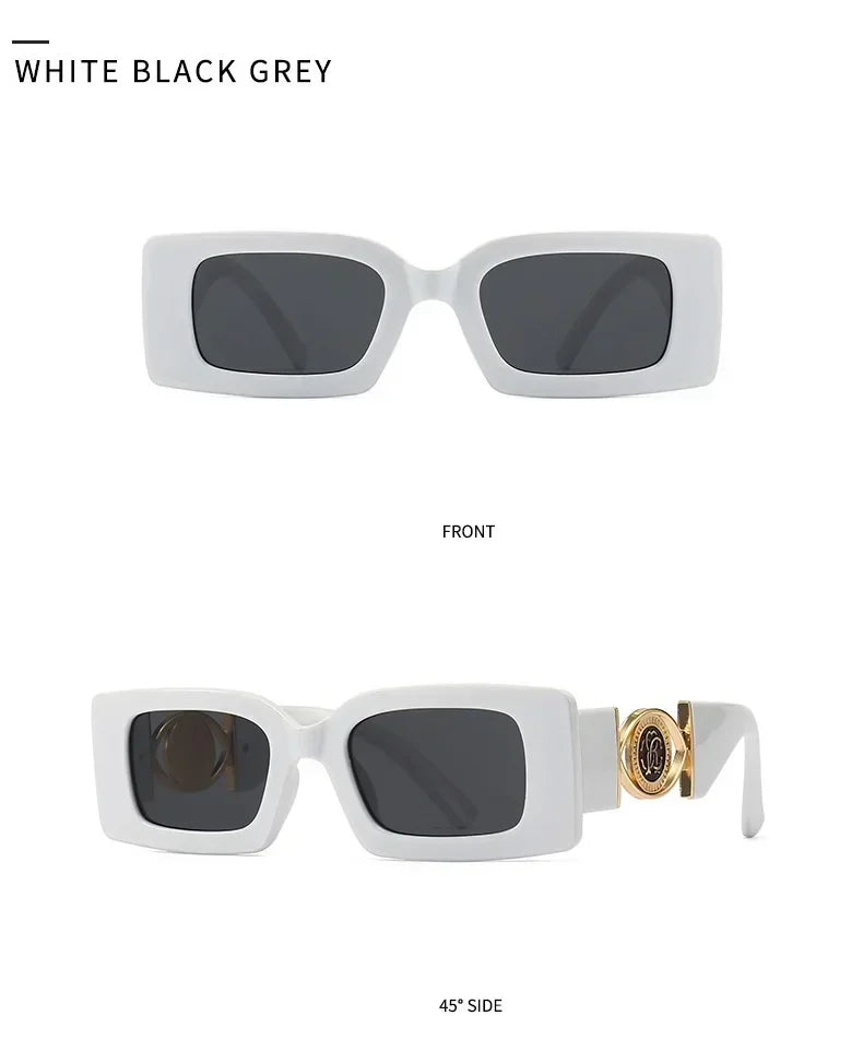 2026 New Retro Square Sunglasses for Women Men Flower Decoration Fashion Ladies Sun Glasses Ins Hot Shading Eyewear UV400