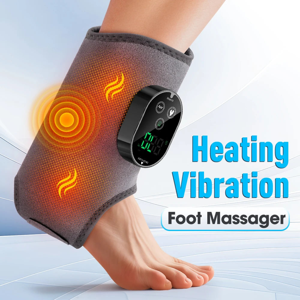 Electric Cordless Heated Ankle Guard Massager for Right or Left Foot Vibration Massage Wristband Hot Compress Ankle Wrist Brace