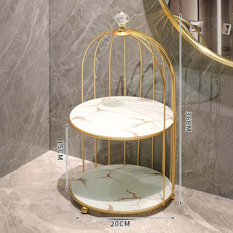 Metal Makeup Organizer Cosmetic Organiser Cosmetic storage Shelf Bathroom Tabletop Organiser Toilet Vanity Organiser Makeup Box
