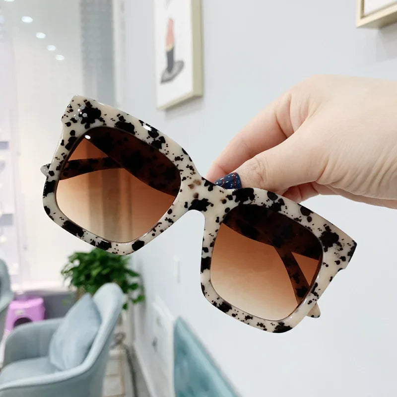 Oversized Square Sunglasses Woman Retro Black Driving Shades Eyewear Female Vintage Brand Designer Mirror Sun Glasses Oculos