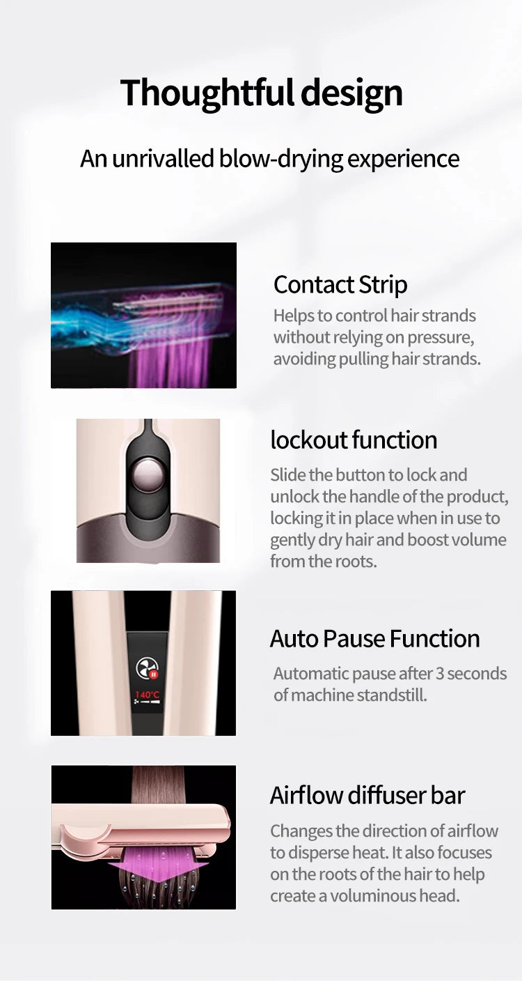 1-2pcs-2027 New 2 in 1 Professional Hair Straightener and Hair Dryer Heated Hair Straightener Negative Ion Iron Styling Tool