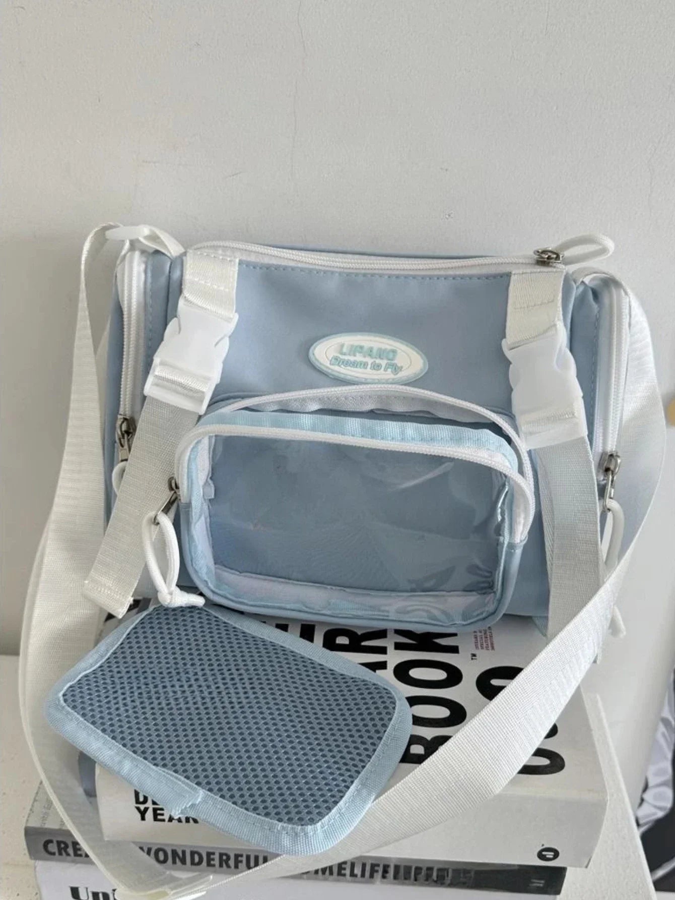 Y2K Fashion Clear Transparent Crossbody Bag Women Multipocket Itabag Summer Bucket Shoulder Bag for Students